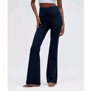 Lululemon Groove Flare Leggings Size 8 Navy Blue High Rise Yoga Pants Bootcut